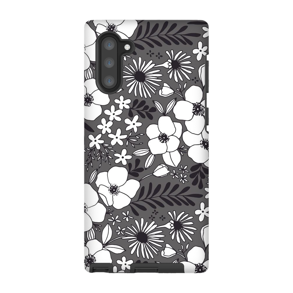 Grey Floral Patterned Phone Case