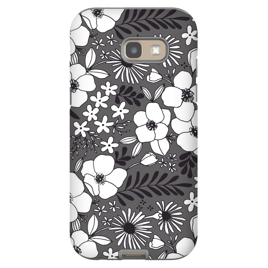Grey Floral Patterned Phone Case
