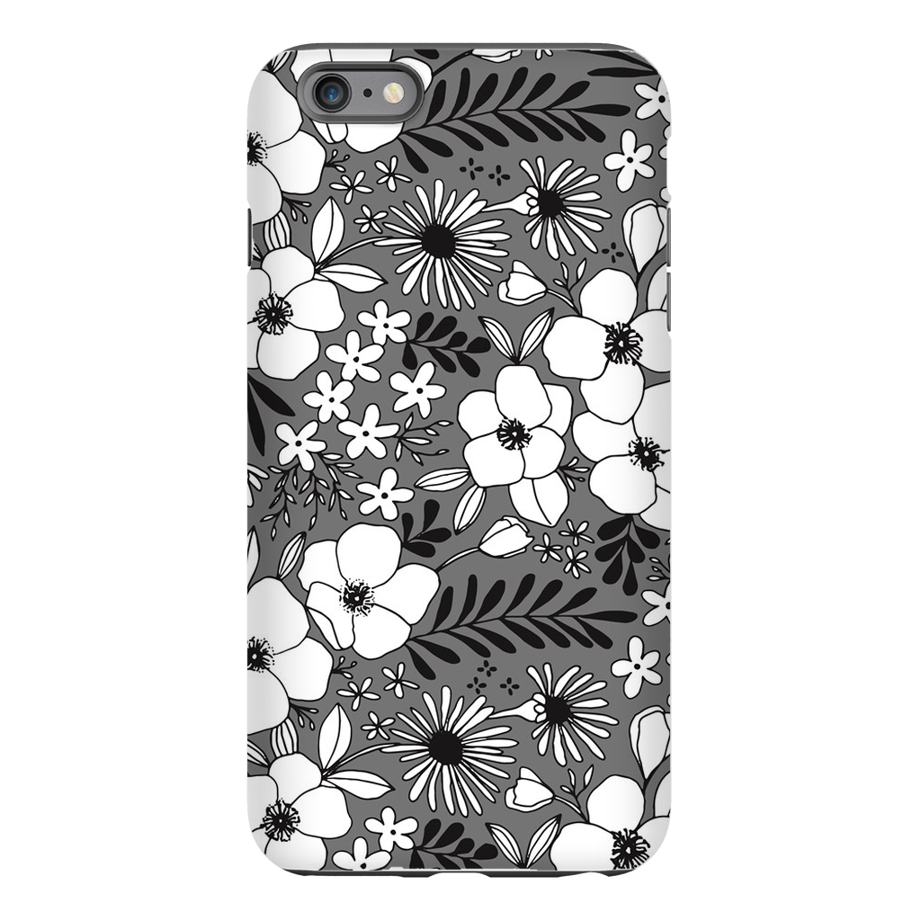 Grey Floral Patterned Phone Case