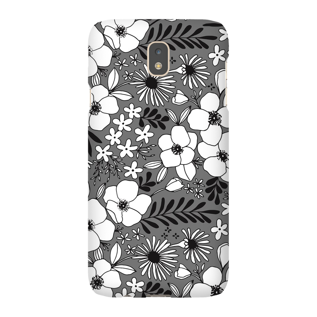 Grey Floral Patterned Phone Case