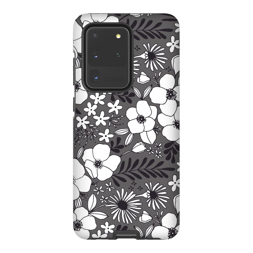 Grey Floral Patterned Phone Case