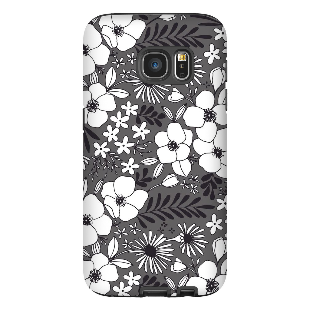 Grey Floral Patterned Phone Case