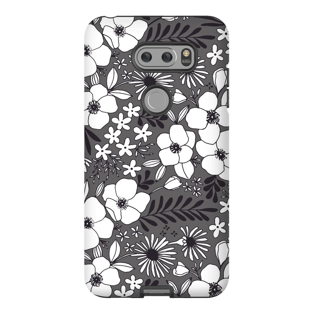 Grey Floral Patterned Phone Case
