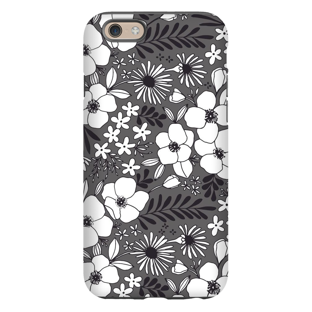 Grey Floral Patterned Phone Case