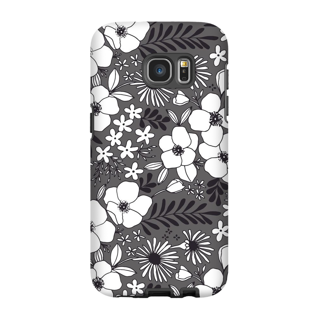 Grey Floral Patterned Phone Case
