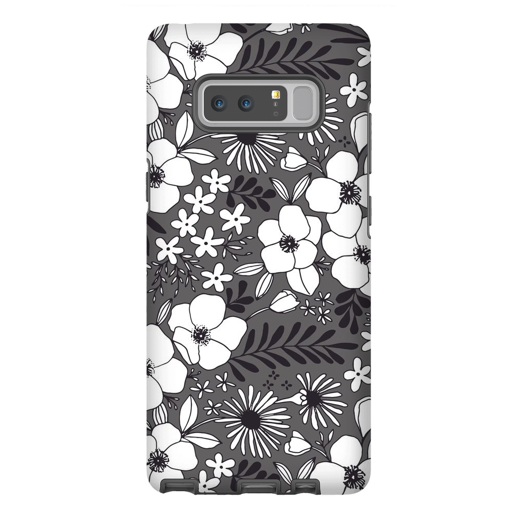 Grey Floral Patterned Phone Case