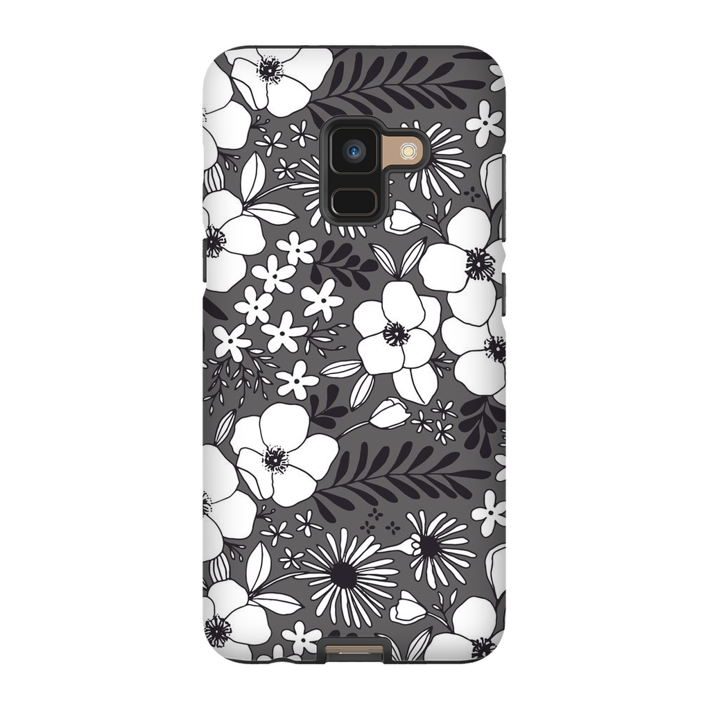 Grey Floral Patterned Phone Case