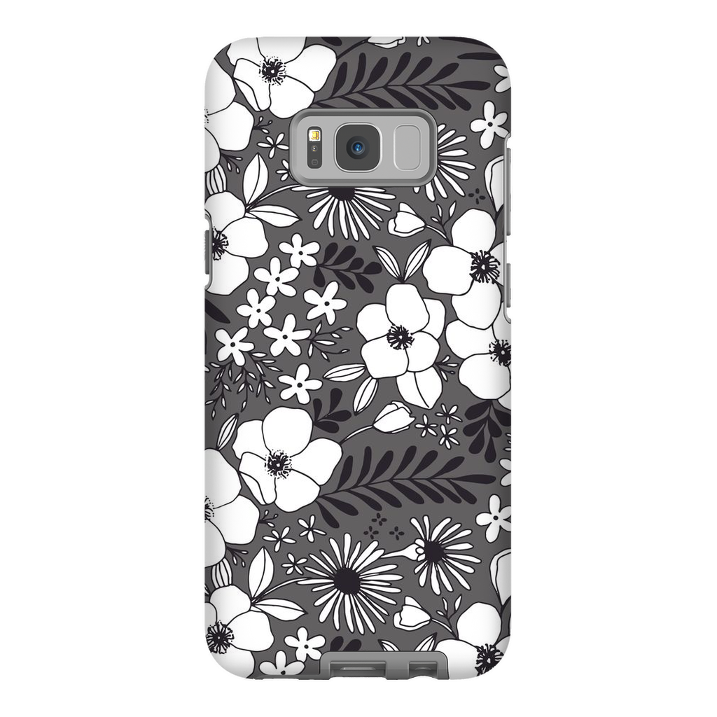 Grey Floral Patterned Phone Case