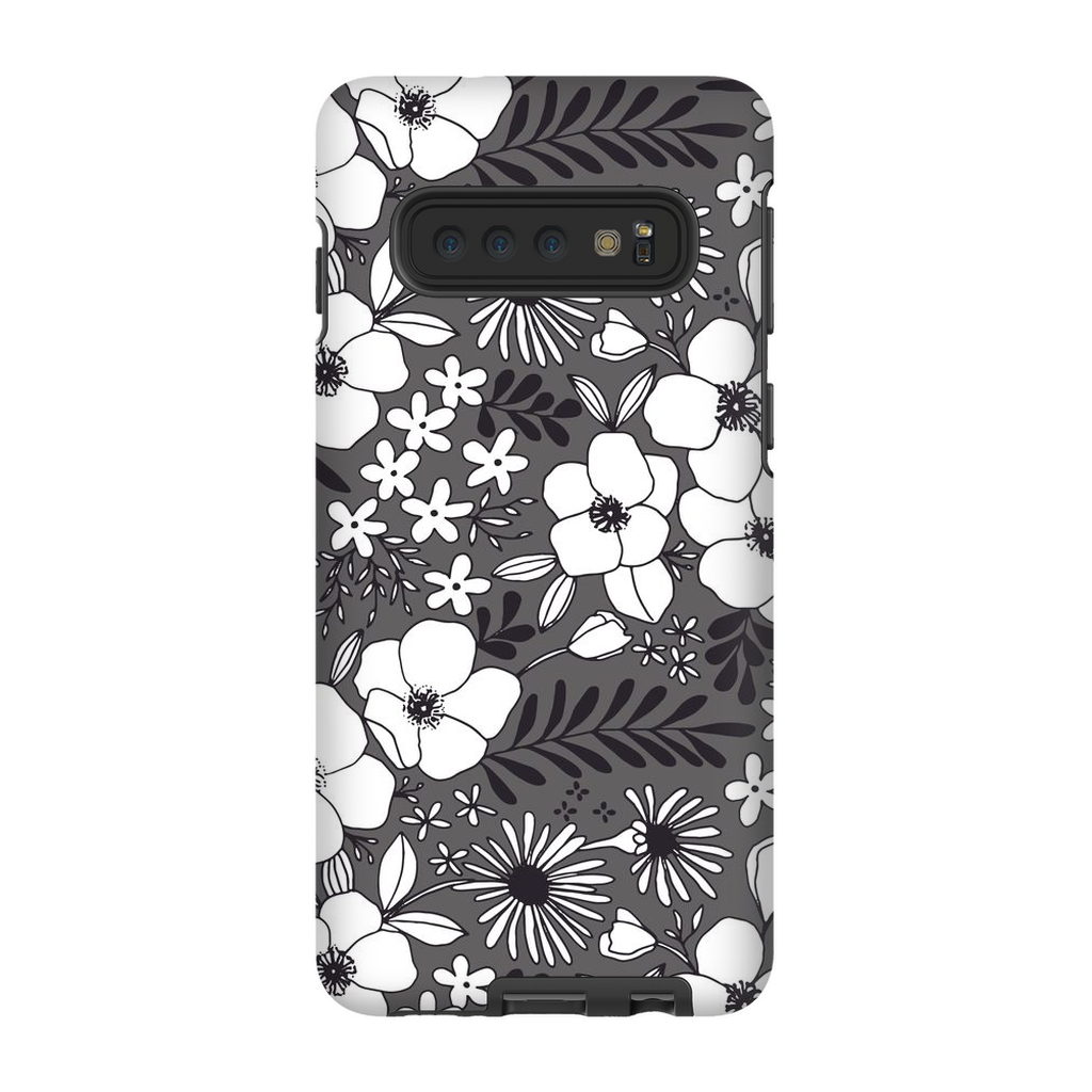 Grey Floral Patterned Phone Case