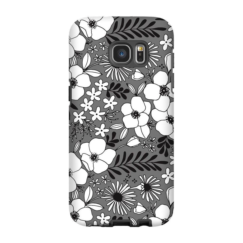 Grey Floral Patterned Phone Case