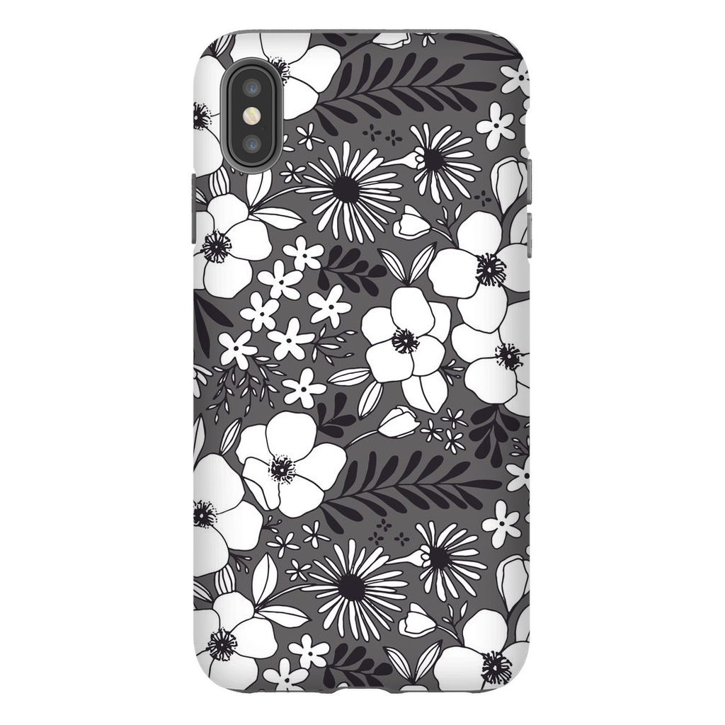 Grey Floral Patterned Phone Case