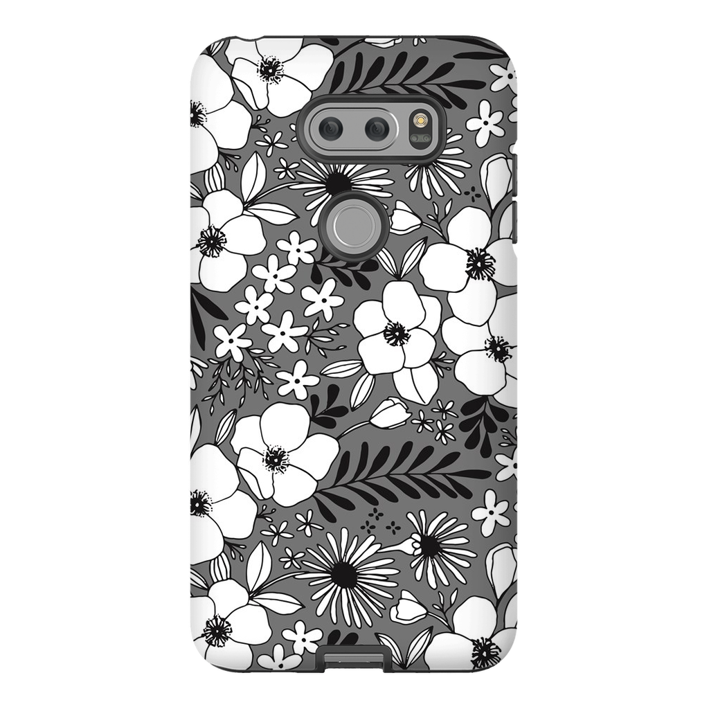 Grey Floral Patterned Phone Case