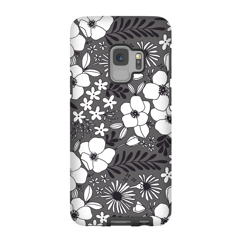Grey Floral Patterned Phone Case