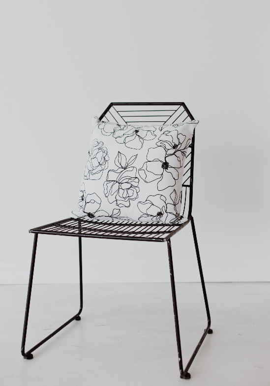 White Floral Patterned Pillow
