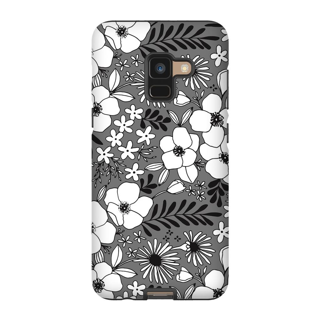 Grey Floral Patterned Phone Case