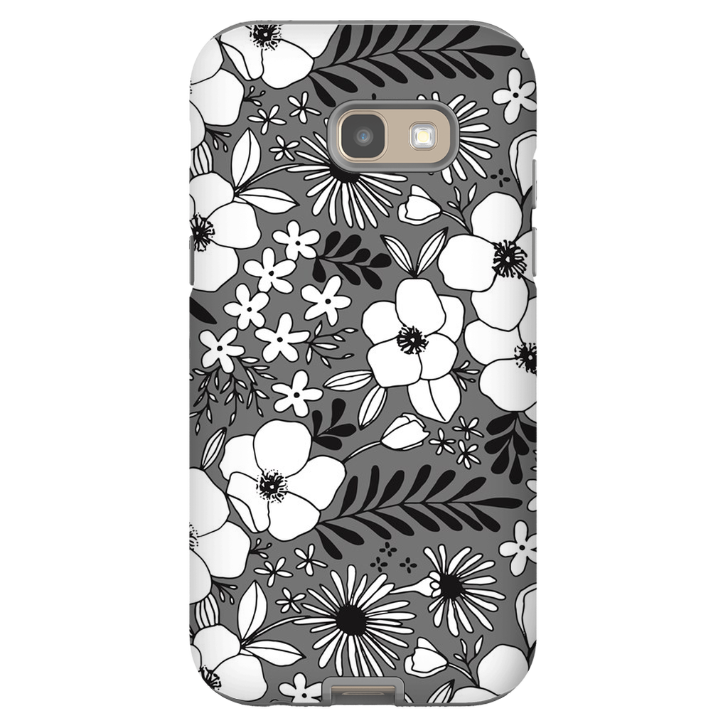 Grey Floral Patterned Phone Case