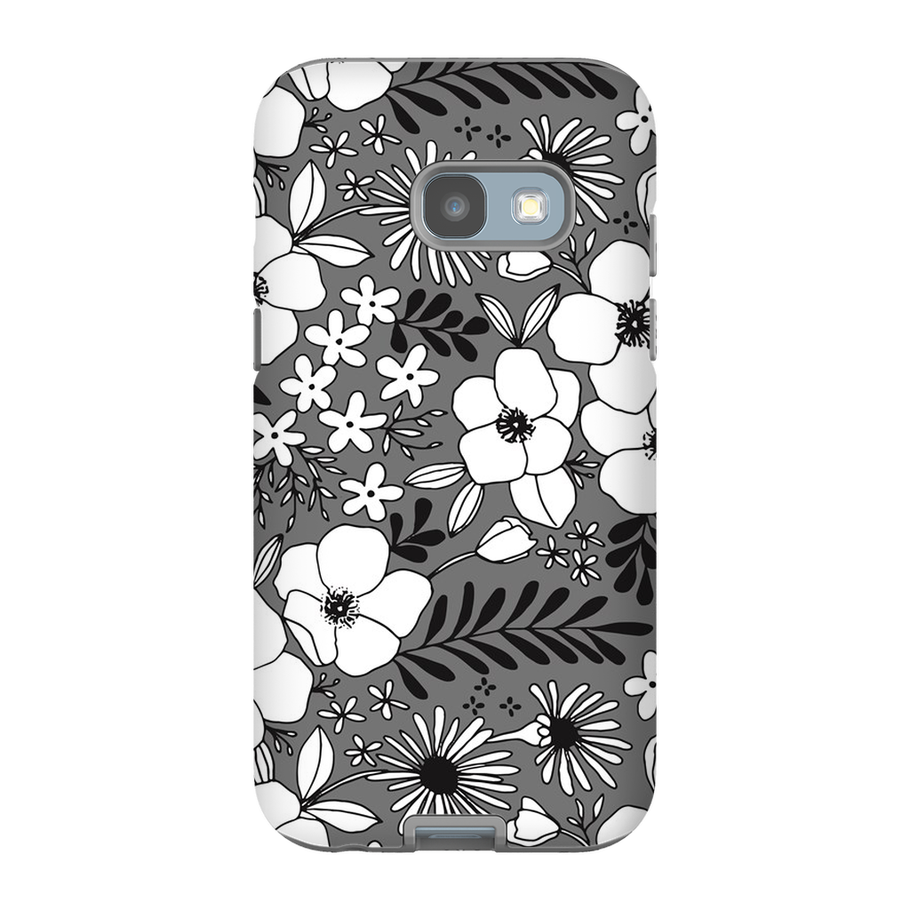 Grey Floral Patterned Phone Case