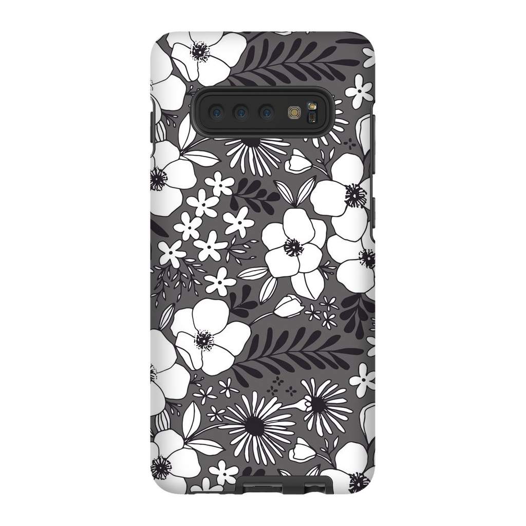 Grey Floral Patterned Phone Case