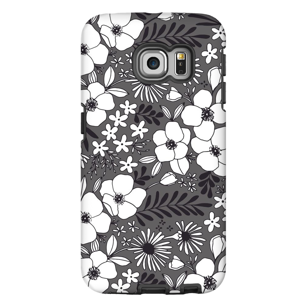 Grey Floral Patterned Phone Case