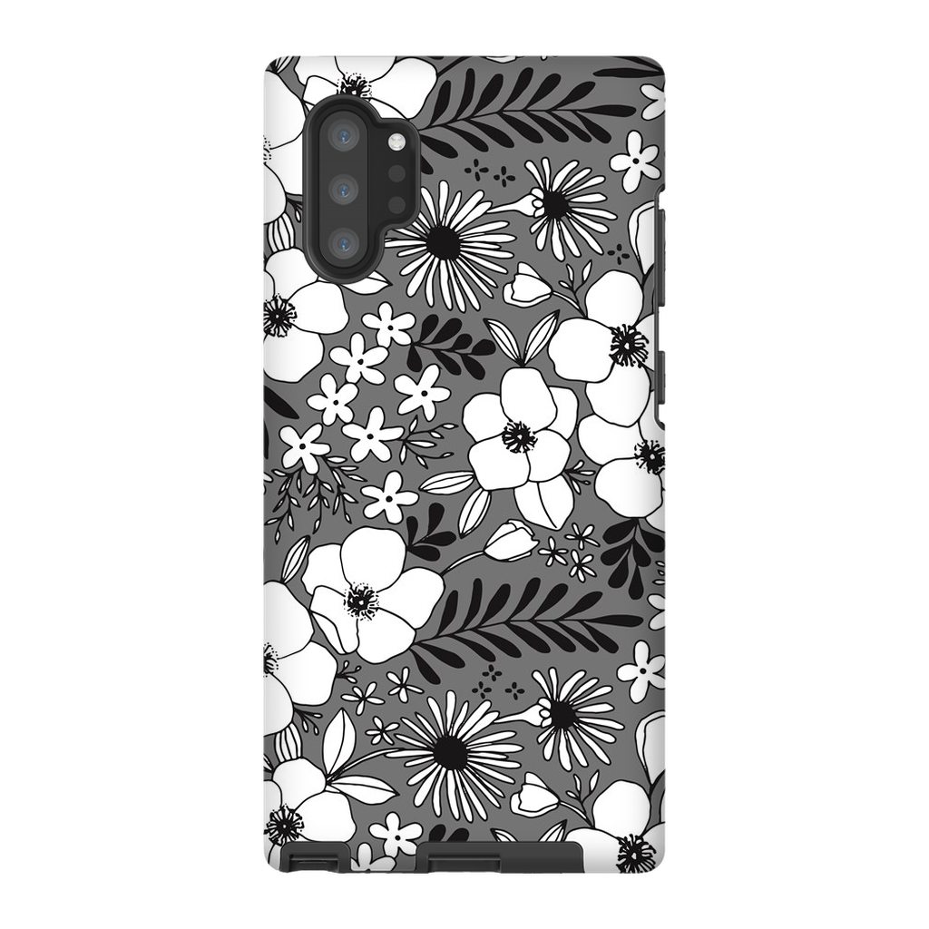 Grey Floral Patterned Phone Case