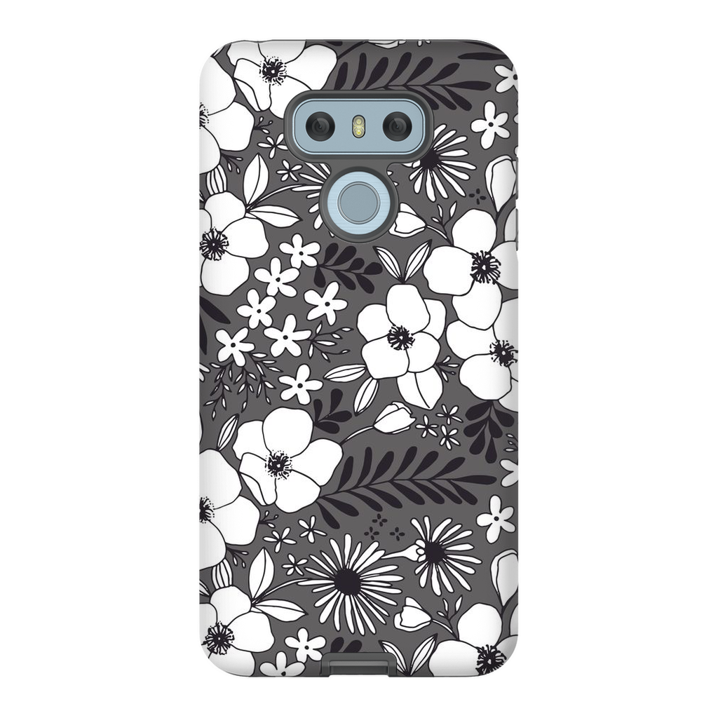 Grey Floral Patterned Phone Case