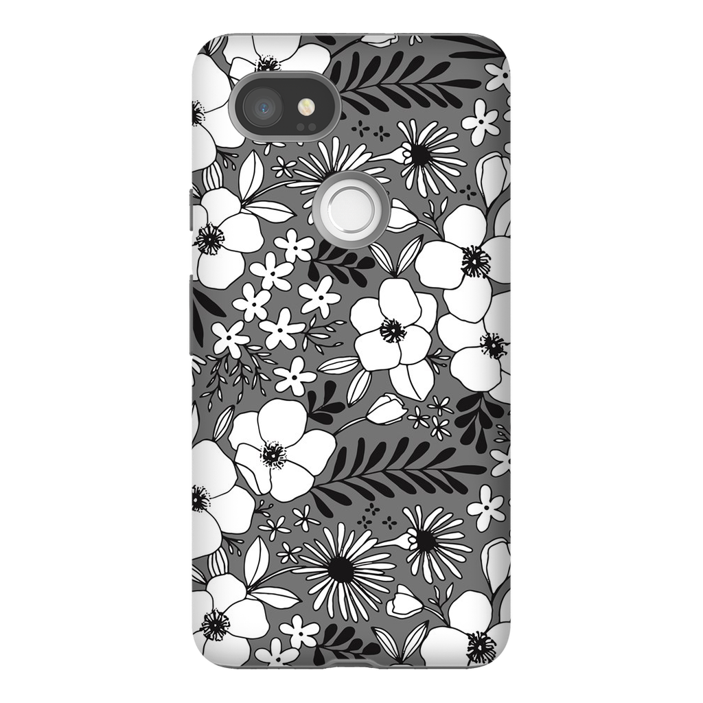 Grey Floral Patterned Phone Case