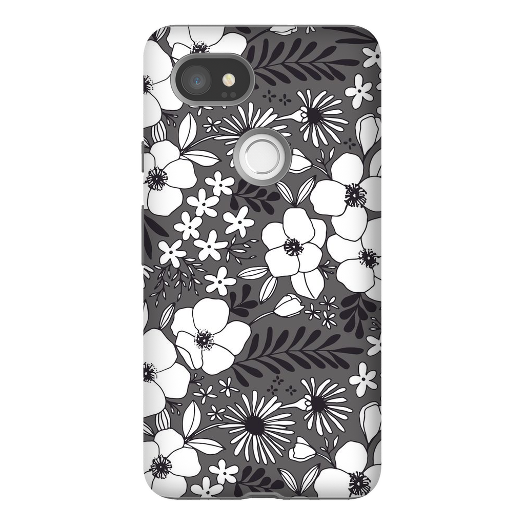 Grey Floral Patterned Phone Case
