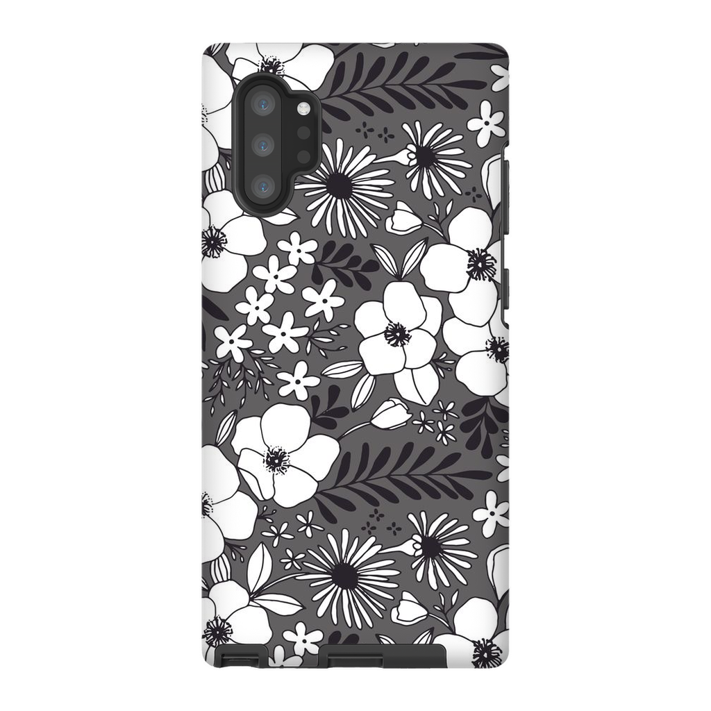 Grey Floral Patterned Phone Case