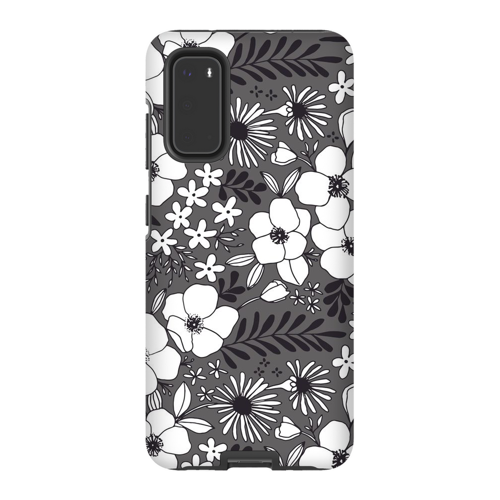 Grey Floral Patterned Phone Case
