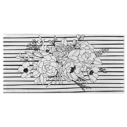 Stripe Flower Beach Towel