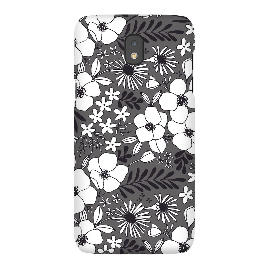 Grey Floral Patterned Phone Case