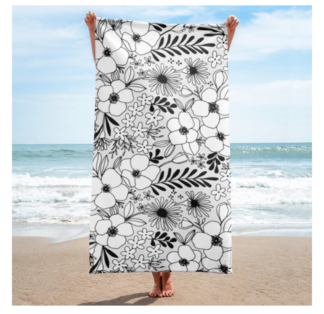 Flower Pattern Beach Towel