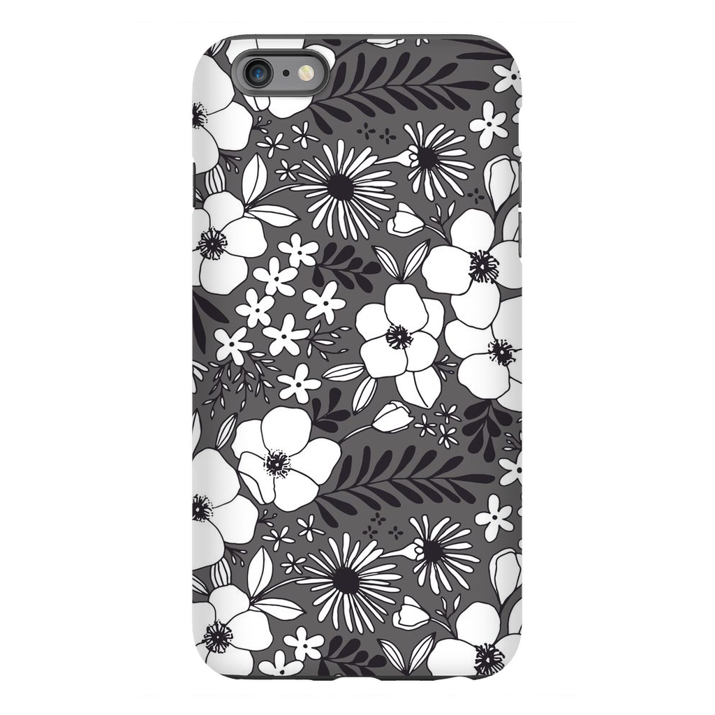 Grey Floral Patterned Phone Case